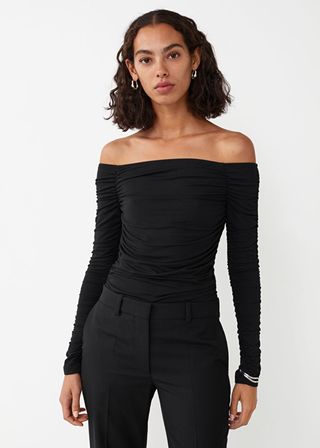 & Other Stories + Off Shoulder Rouched Top