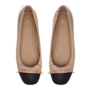 Moommo + Quilted Cap Toe Ballet Flats