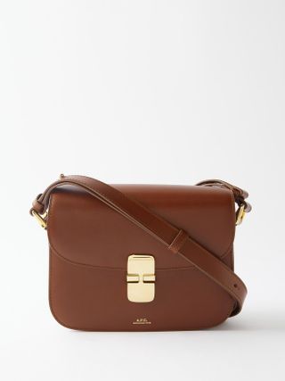 A.P.C. + Grace Small Smooth-Leather Shoulder Bag