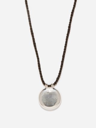Annika Inez + Ample Small Sterling Silver and Silk Cord Necklace