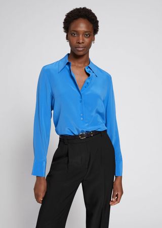 & Other Stories + Mulberry Silk Buttoned Blouse