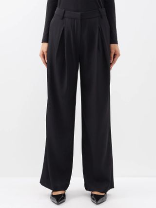 CO + Pleated Wide-Leg Twill Trousers