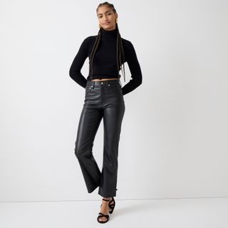J.Crew + High-Rise Slim Demi-Boot Pant in Faux Leather