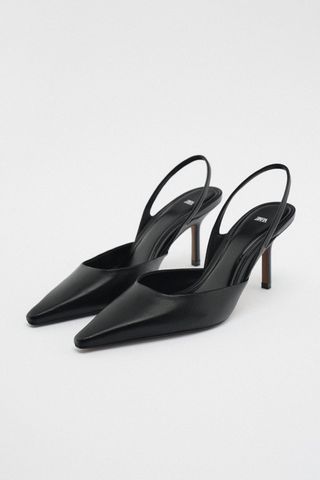 Zara + Leather Slingback Heels