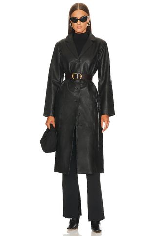Eaves + x Marianna Hewitt Tim Leather Trench Coat