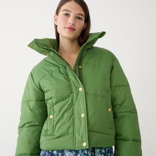 J.Crew + Limited-Edition Cropped Puffer Jacket