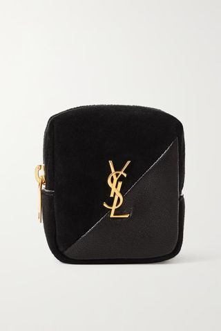 Saint Laurent + Jamie Embellished Suede and Leather Coin Purse