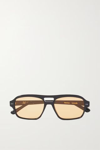 Lexxola + Damien Aviator-Style Acetate Sunglasses