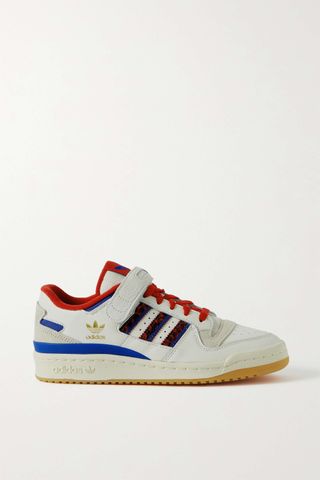 Adidas Originals + Forum 84 Suede-Trimmed Leather Sneakers