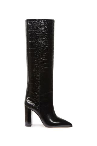 Paris Texas + Black Croc-Effect Leather Boots