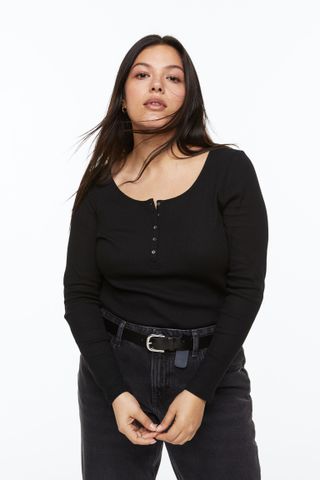 H&M + Ribbed Henley Top