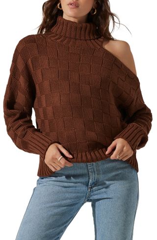 Astr the Label + Cutout Turtleneck Sweater
