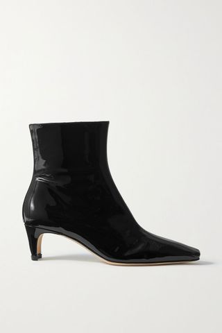 Staud + Wally Patent-Leather Ankle Boots