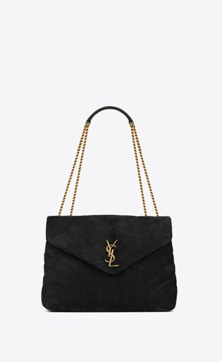 Saint Laurent + Loulou Medium Chain Bag in Y-Quilted Suede