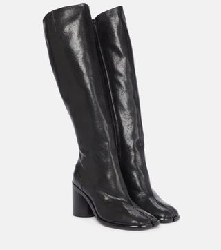 Maison Margiela + Tabi Leather Knee-High Leather Boots
