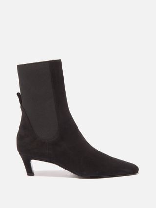 Totême + Mid Heel Suede Ankle Boots