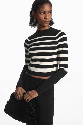 COS + Cropped Knitted Mock-Neck Top