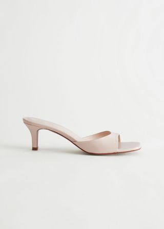 & Other Stories + Heeled Leather Mule Sandal