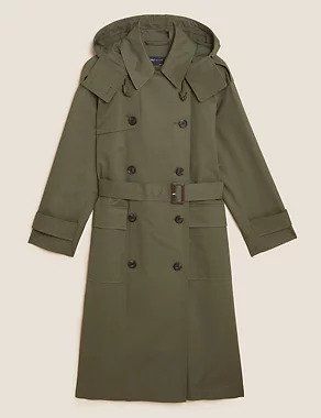 M&S Collection + Pure Cotton Stormwear Longline Trench Coat