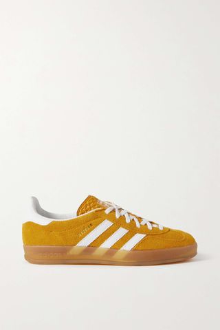 Adidas Originals + Gazelle Indoor Leather-Trimmed Suede Sneakers