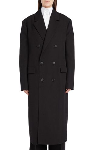 The Row + Diana Double Breasted Oversize Virgin Wool & Cashmere Blend Coat