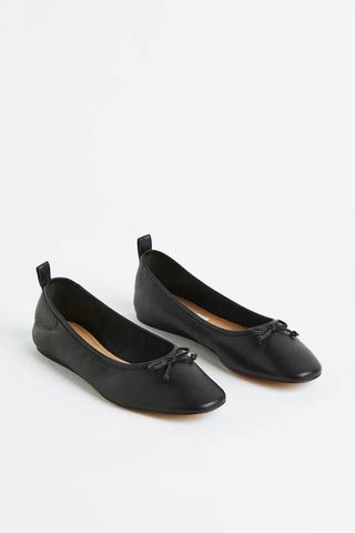 H&M + Leather Ballet Pumps