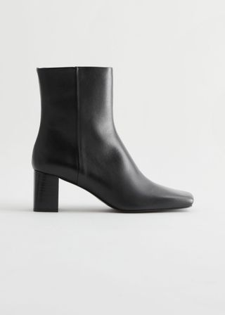 & Other Stories + Square Toe Leather Boots