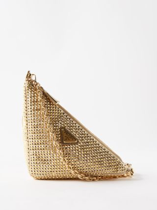 Prada + Crystal-Embellished Satin Shoulder Bag