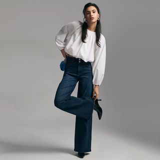 Frame + Triple Binding High-Rise Wide-Leg Jeans