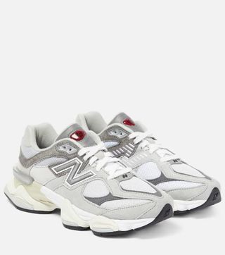 New Balance + 9060 Suede-Trimmed Sneakers