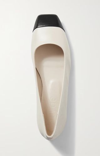 Aeyde + Inga Two-Tone Leather Ballet Flats