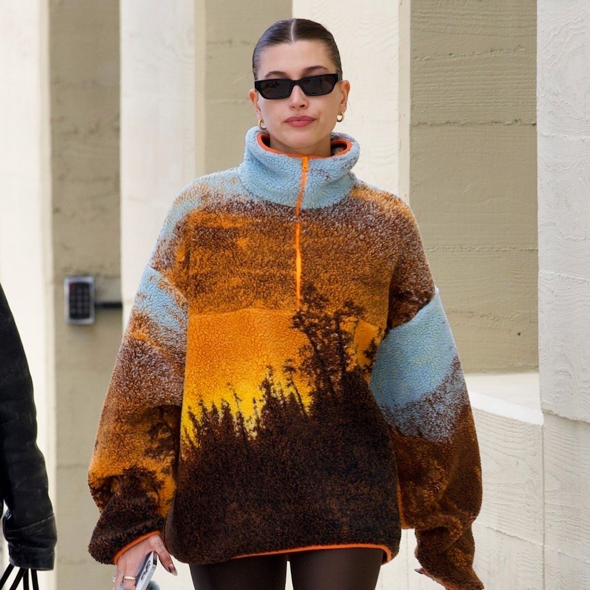 Hailey Bieber Shows What to Wear With Leggings in the Winter
