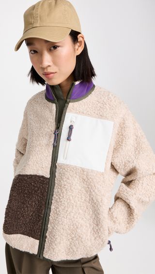 Tory Sport + High-Pile Fleece Reflective Zip Jacket