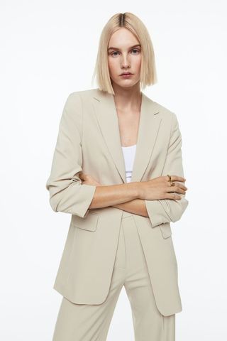 H&M + Gathered-Sleeve Jacket