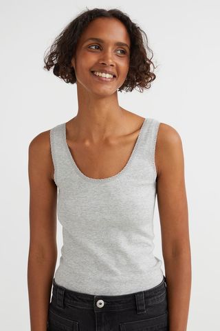 H&M + Lace-Trimmed Tank Top