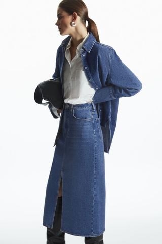 COS + Front-Slit Midi Skirt