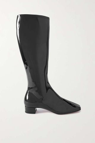 By Far + Edie Patent-Leather Knee Boots