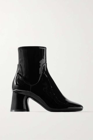 Khaite + Wythe Patent-Leather Ankle Boots