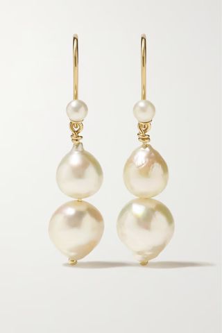 Mizuki + 14-Karat Gold Pearl Earrings