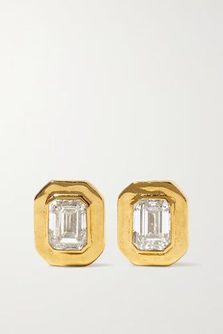 Octavia Elizabeth + + Net Sustain Nesting Gem 18-Karat Recycled Gold Diamond Earrings