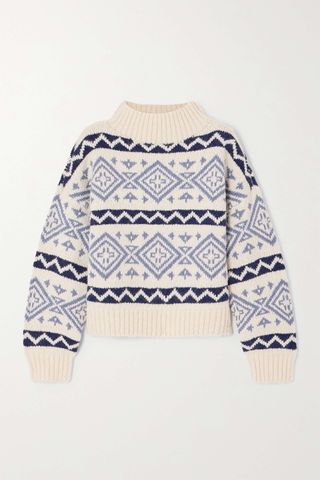 Polo Ralph Lauren + Wool, Cotton and Alpaca-Blend Jacquard Turtleneck Sweater