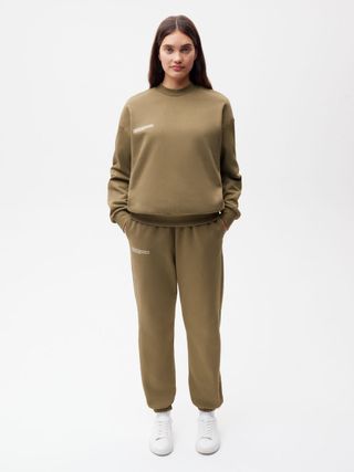 Pangaia + In Conversion Cotton Track Pants in Terra Brown