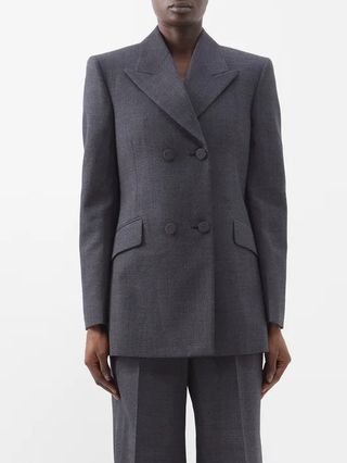 Givenchy + Double-Breasted Wool Blazer