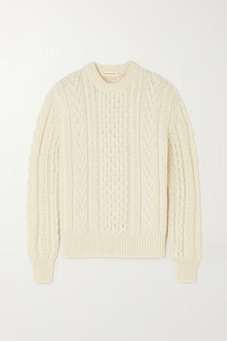 &Daughter + Aran Cable-Knit Wool Sweater