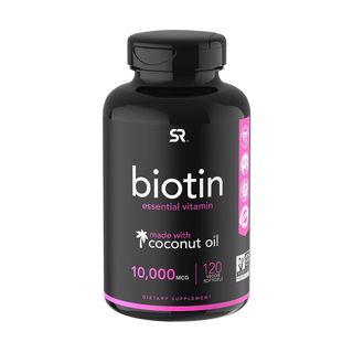 Sports Research + Extra Strength Vegan Biotin (Vitamin B) Supplement with Organic Coconut Oil
