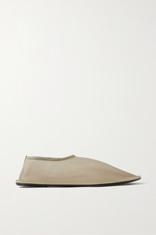The Row + Sock Leather-Trimmed Mesh Flats
