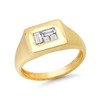 Eriness + Diamond Multi Cut Illusion Signet Ring