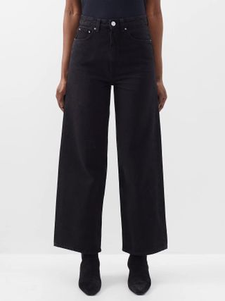 Toteme + High-Rise Cropped Wide-Leg Jeans