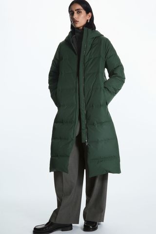 COS + Hooded Recycled Down Puffer Coat