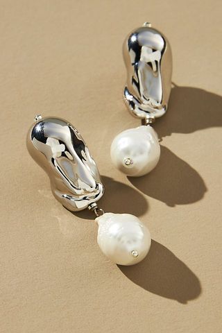 By Anthropologie + Abstract Pearl Drop Earrings
